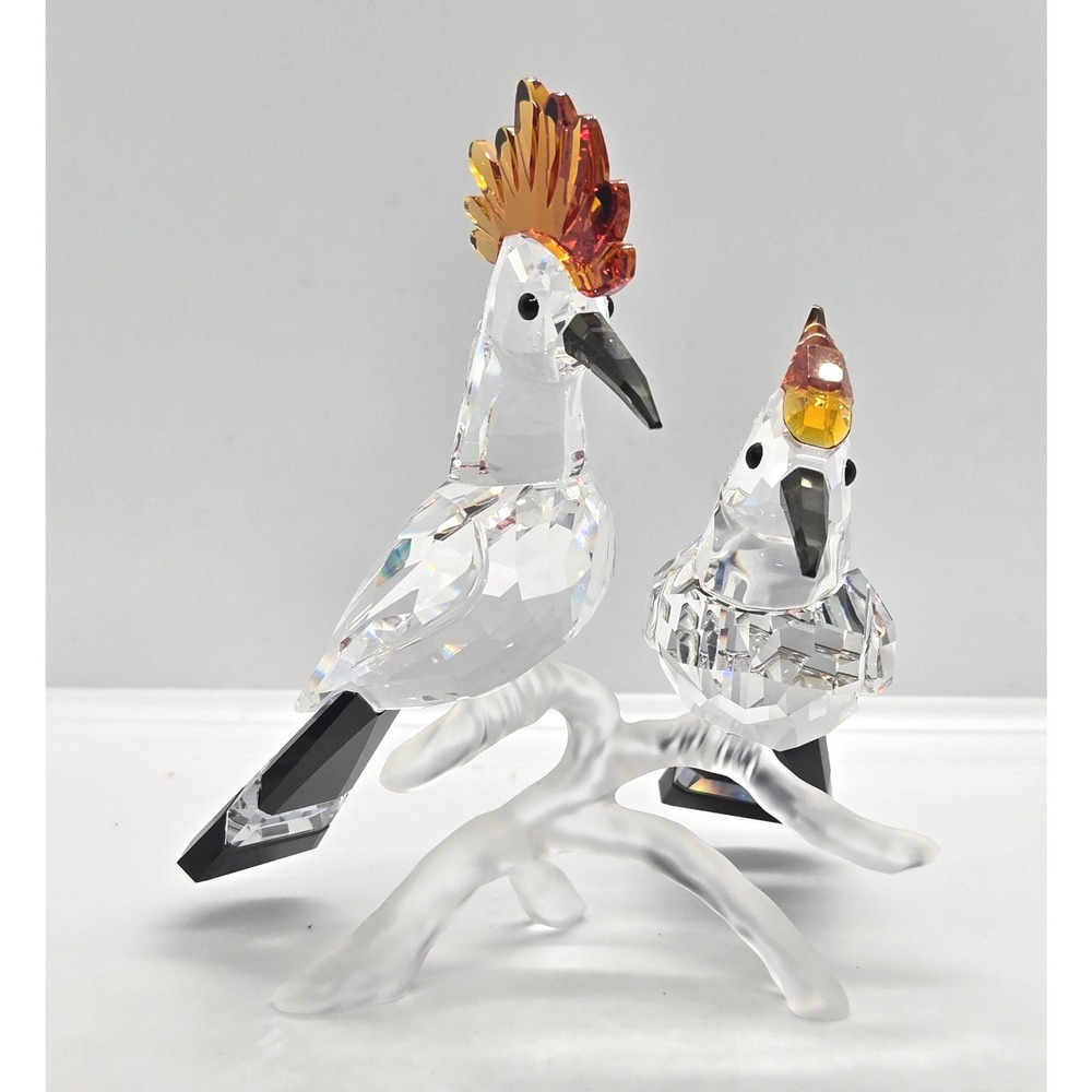 Swarovski Crystal Hoopoes Figurine – Clear and Topaz Birds